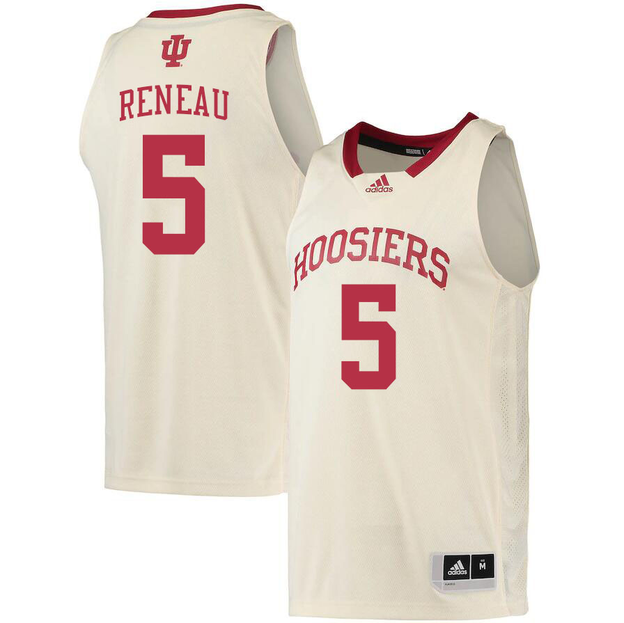 Men #5 Malik Reneau Indiana Hoosiers College Basketball Jerseys Stitched Sale-Cream